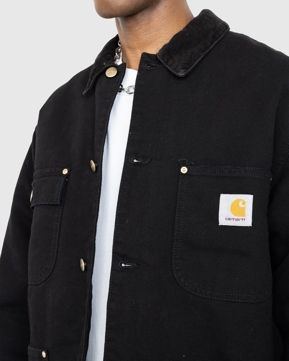 Carhartt WIP – OG Chore Coat Black/Aged Canvas - Outerwear - Black - Image 4