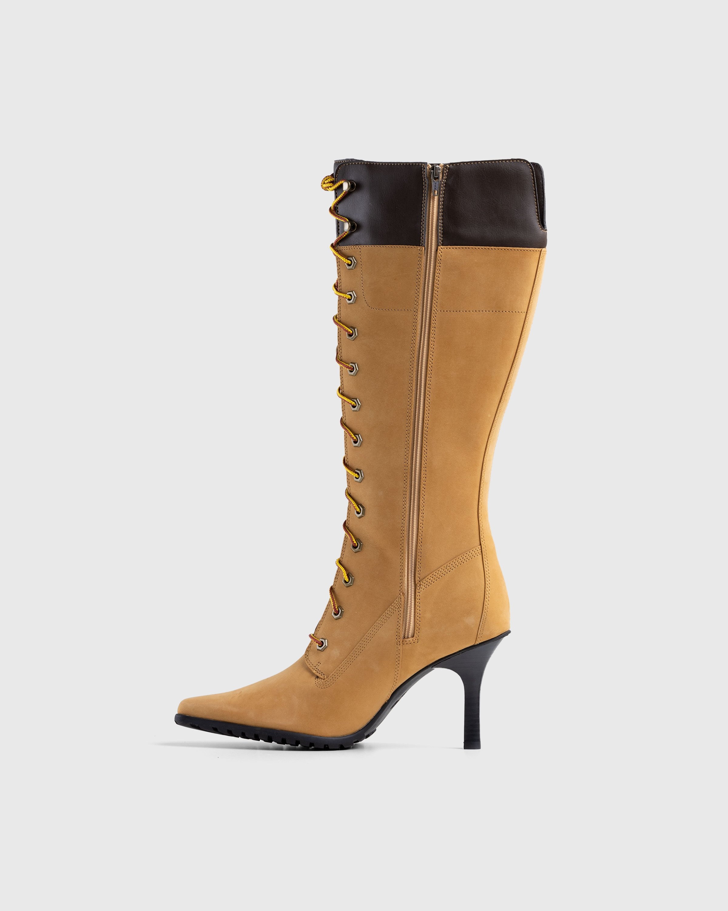 Veneda Carter x Timberland – Tall Lace Boot Yellow - Boots - Brown - Image 5