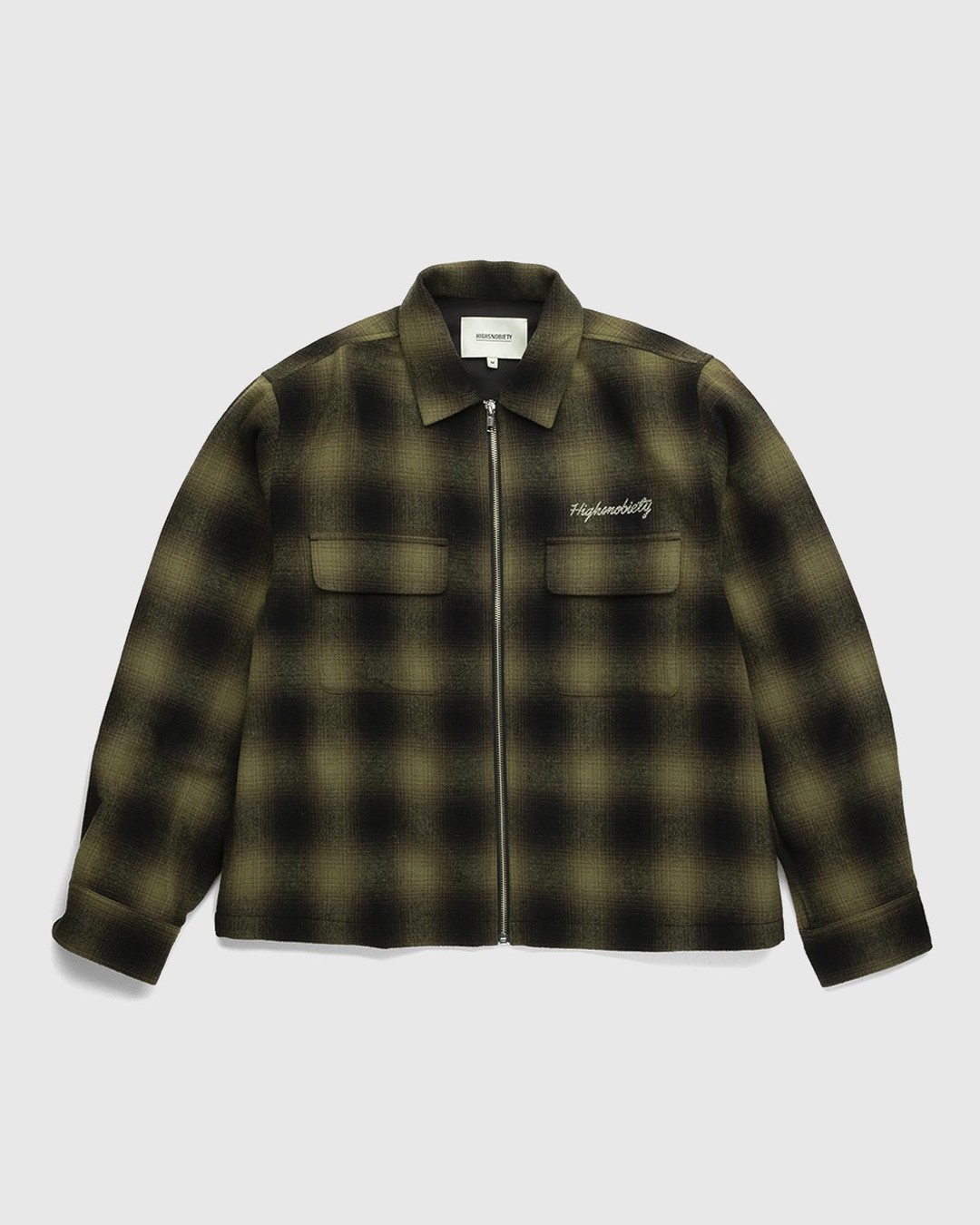 Highsnobiety – Plaid Zip Shirt Green Black - Shirts - Green - Image 1