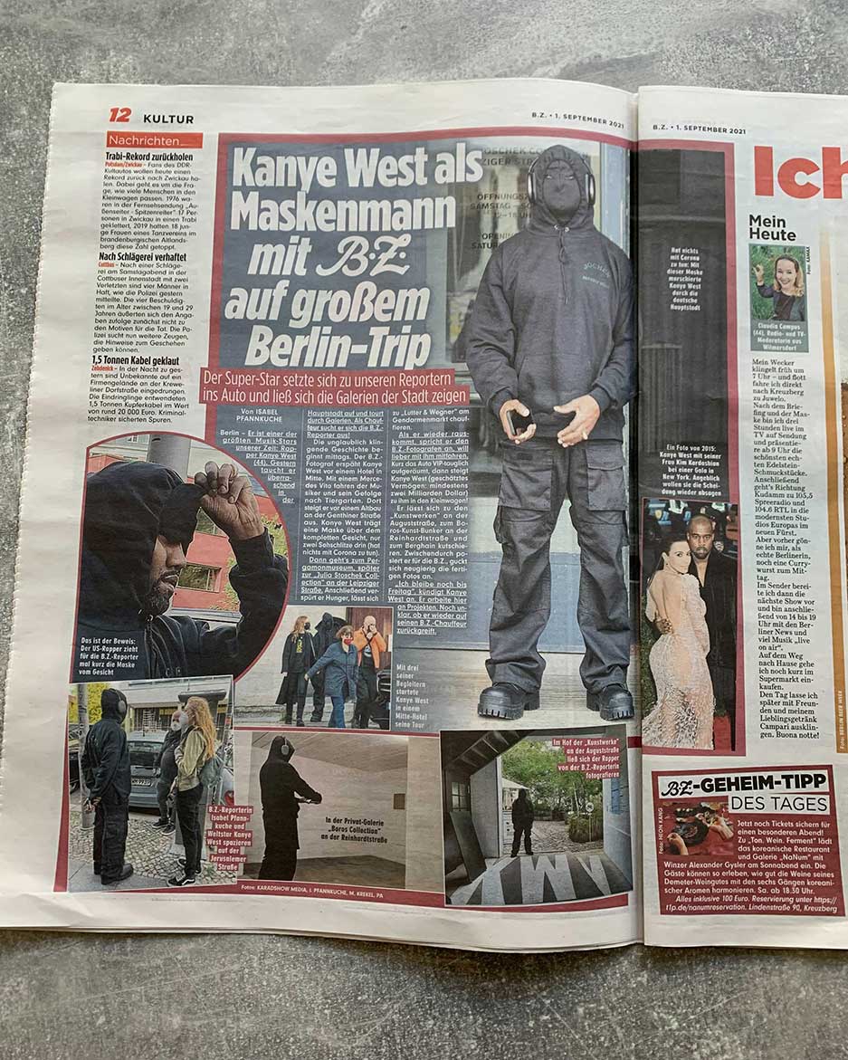kanye west berlin kw institute hoodie merch buy bild newspaper donda outfit scan