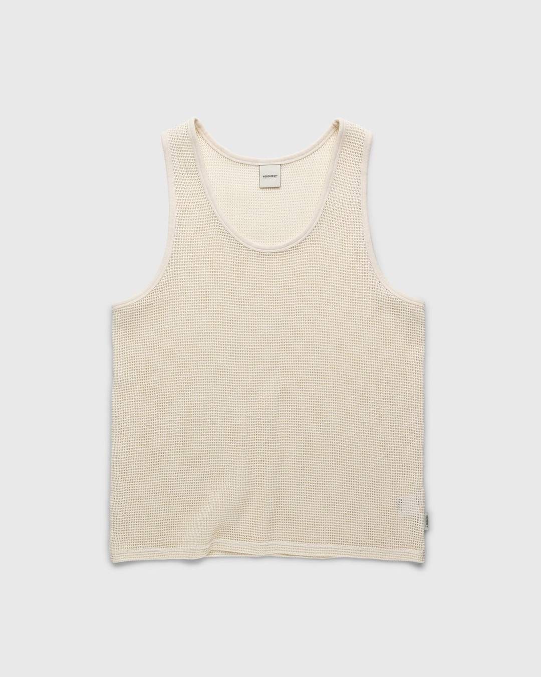 Highsnobiety – Knit Mesh Tank Top White - Tops - Beige - Image 1