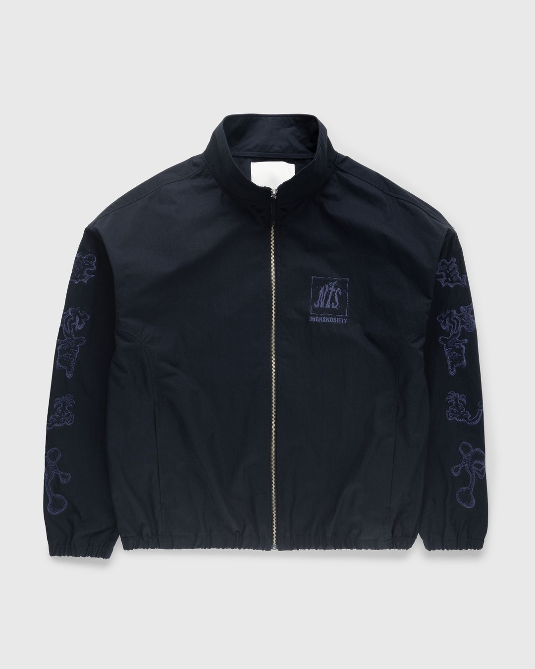 NTS x Highsnobiety – Brushed Nylon Track Jacket Navy - Outerwear - Black - Image 1