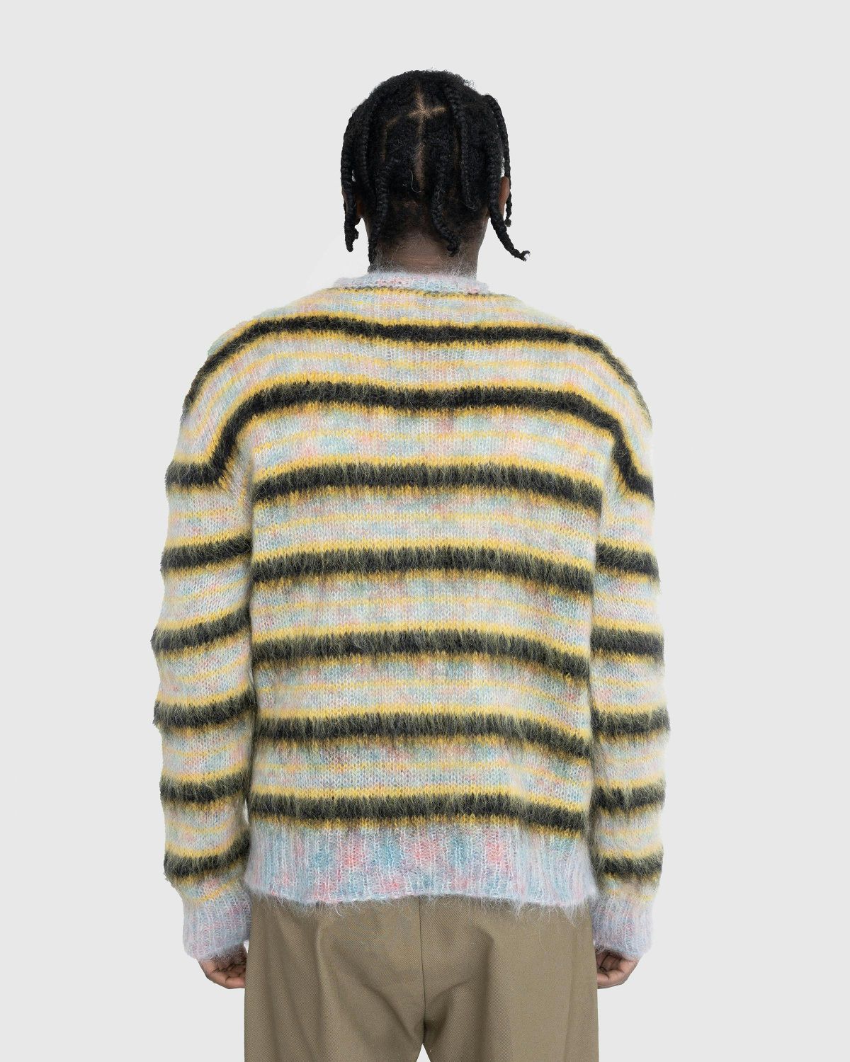 Marni brushed striped-pattern cardigan - Yellow