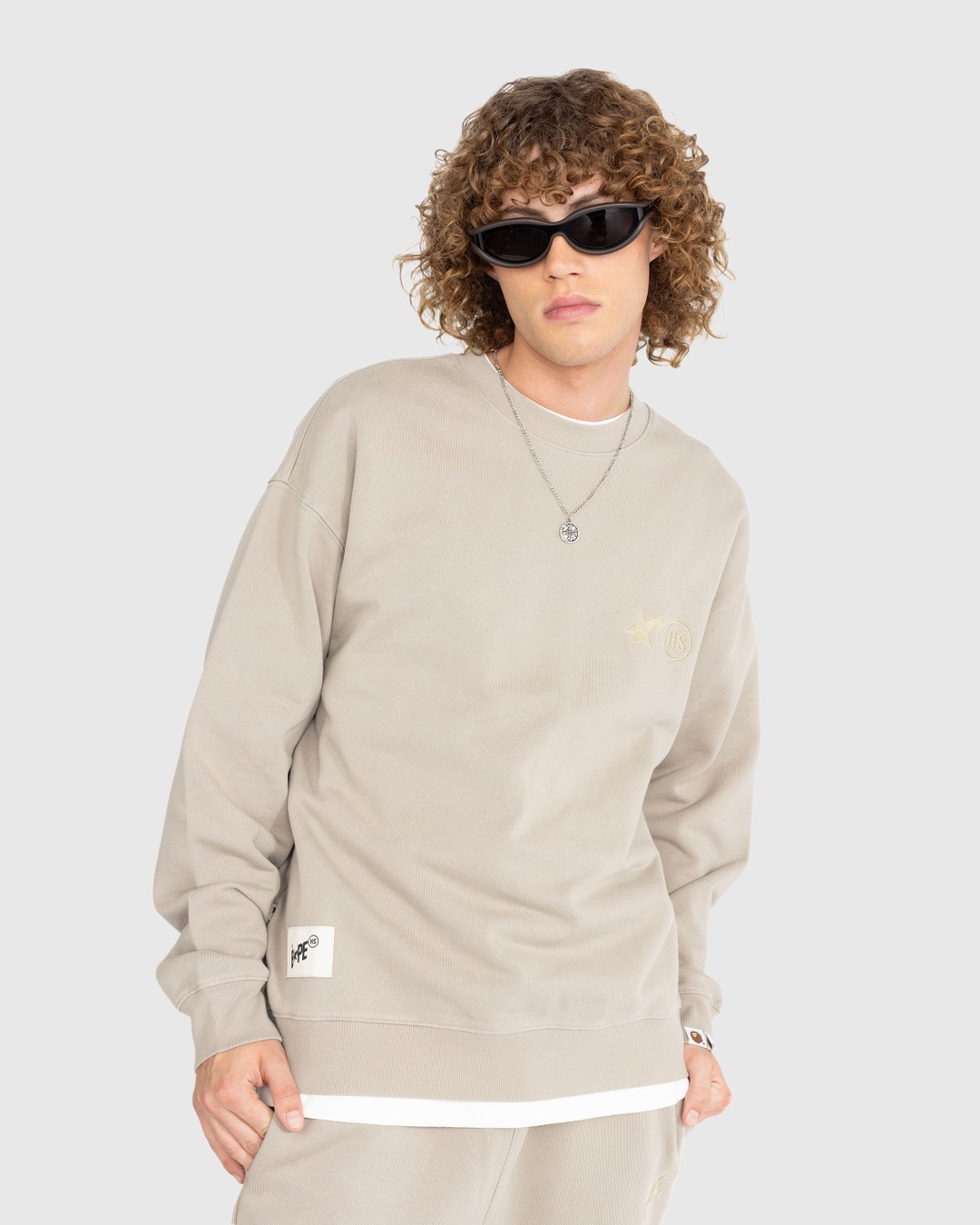 BAPE x Highsnobiety – Heavy Washed Crewneck Beige - Sweats - Beige - Image 3