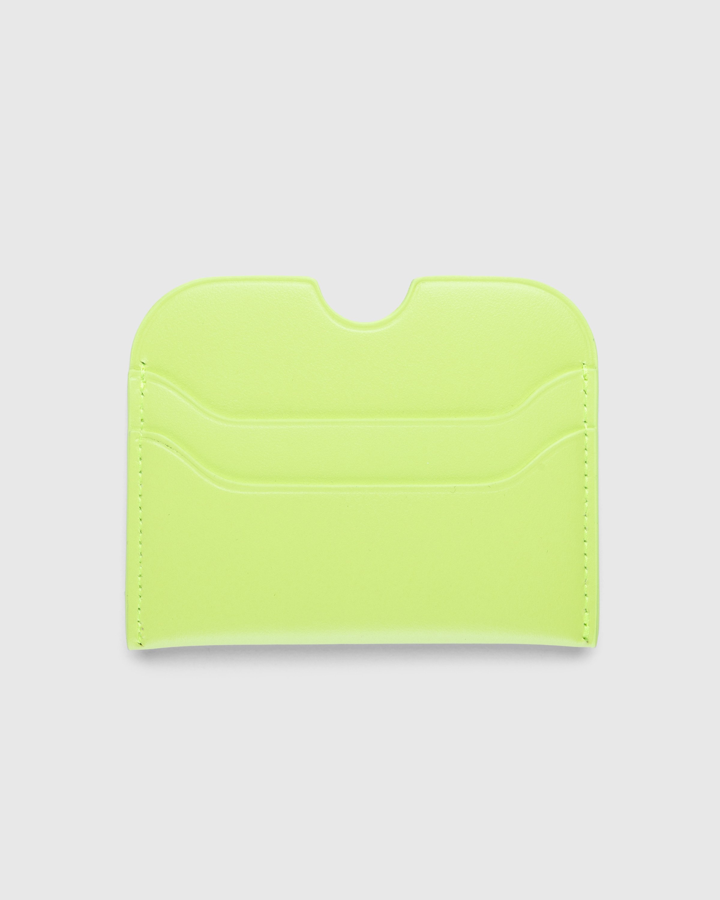 Acne Studios – Leather Card Holder Lime Green - Wallets - Green - Image 2