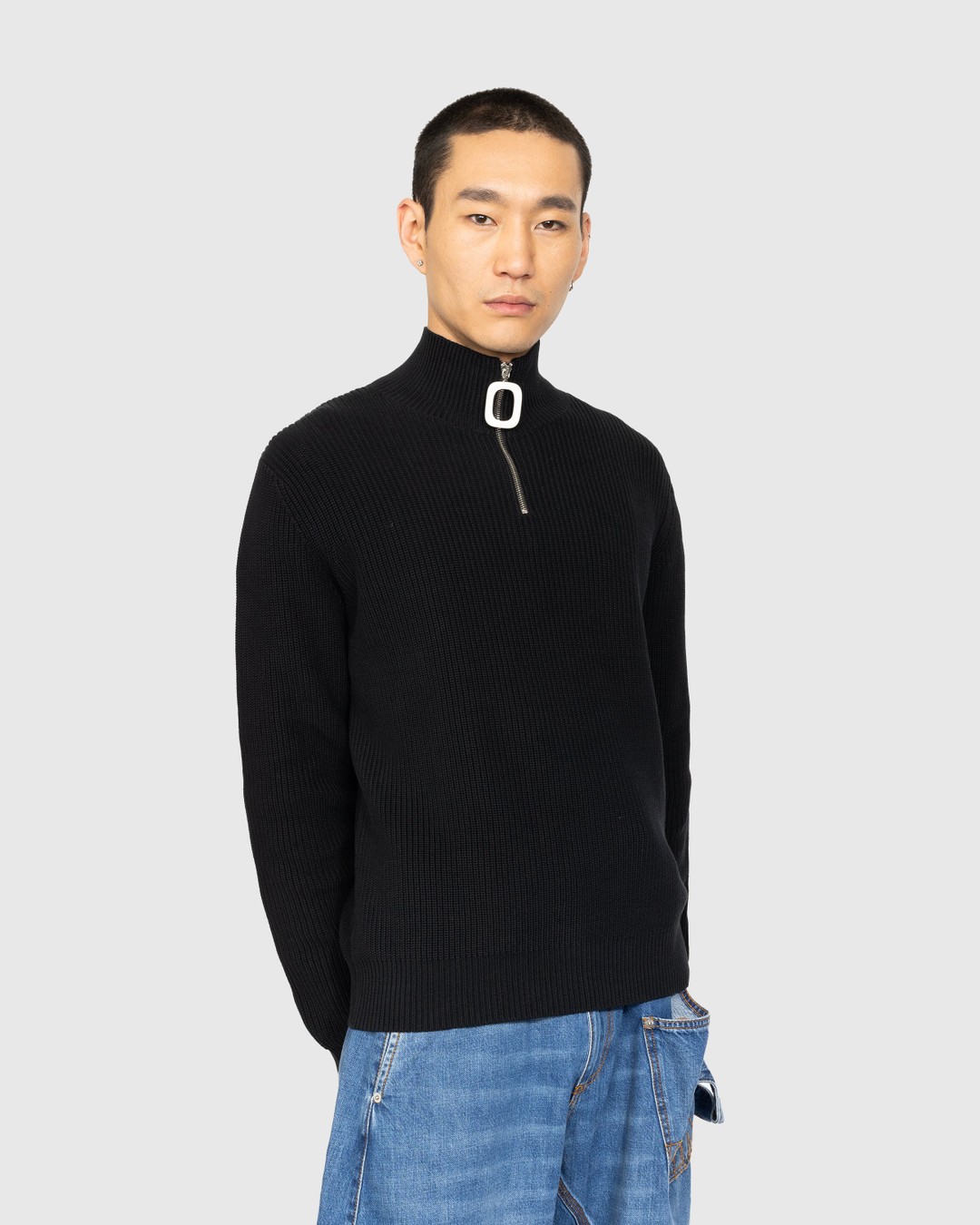 J.W. Anderson – Half Zip Jumper Black - Knitwear - Black - Image 2