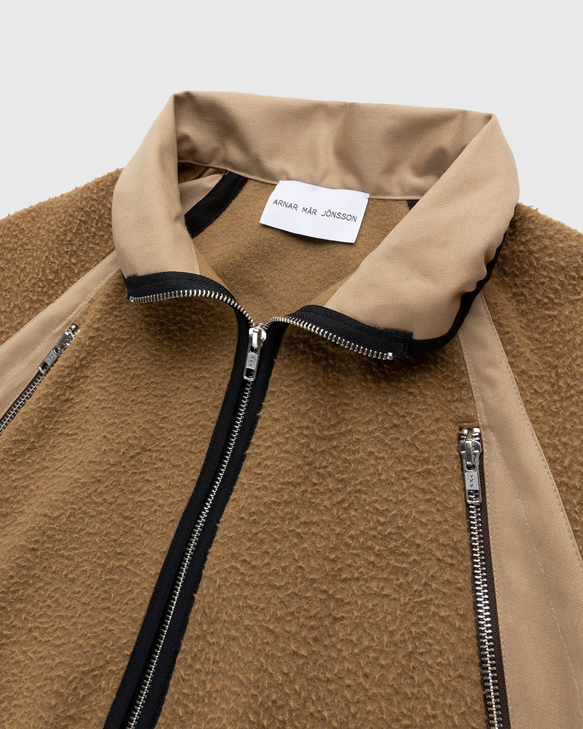 Arnar Mar Jonsson – Wool Ventile Panelled Tracktop Caramel - Track Jackets - Brown - Image 4