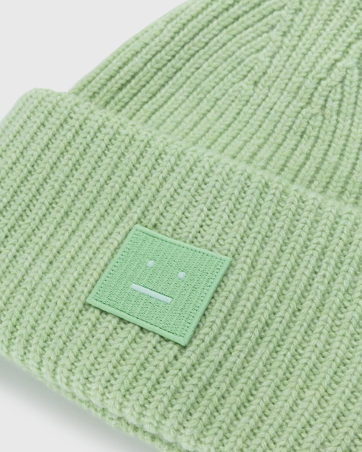 Acne Studios – Knit Face Patch Beanie Pale Green - Beanies - Green - Image 3