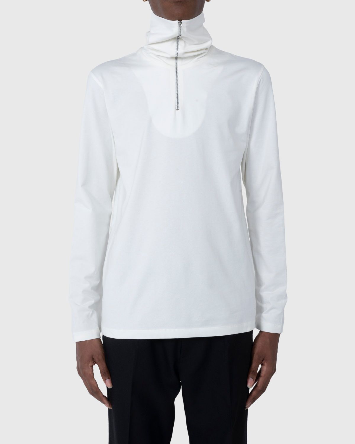 Jil Sander – Zip-Up Longsleeve Milk - Tops - Beige - Image 5