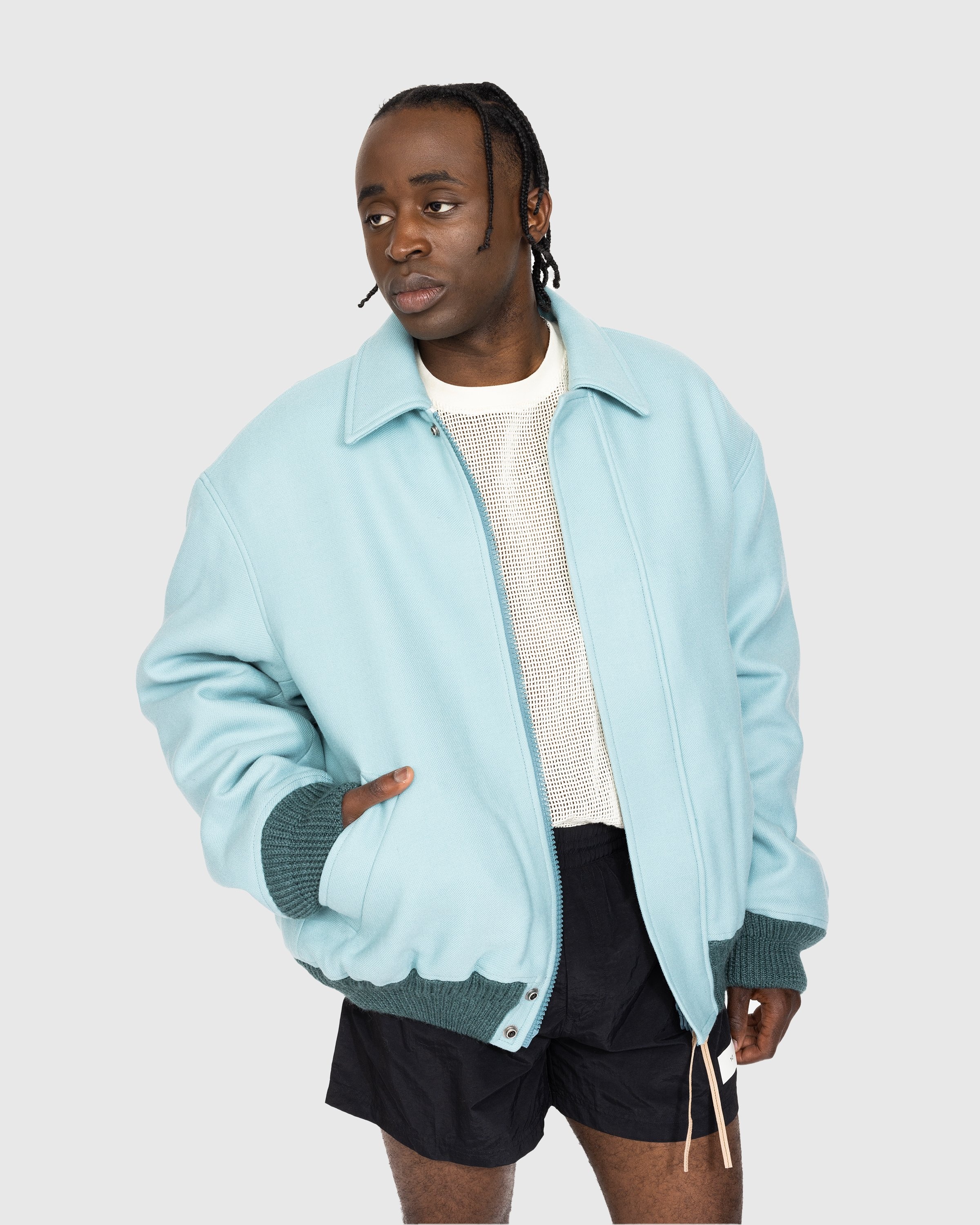 Acne Studios – Logo Bomber Jacket Pale Jade - Outerwear - Blue - Image 2