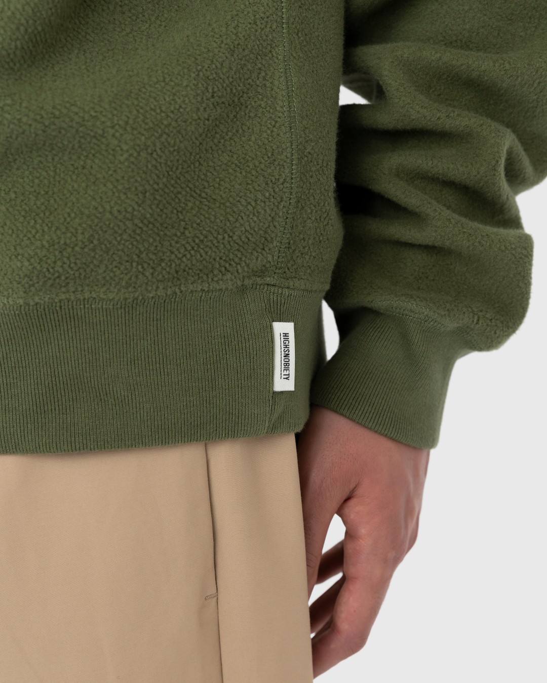 Highsnobiety – Script Logo Reverse Fleece Crew Green - Sweats - Green - Image 5