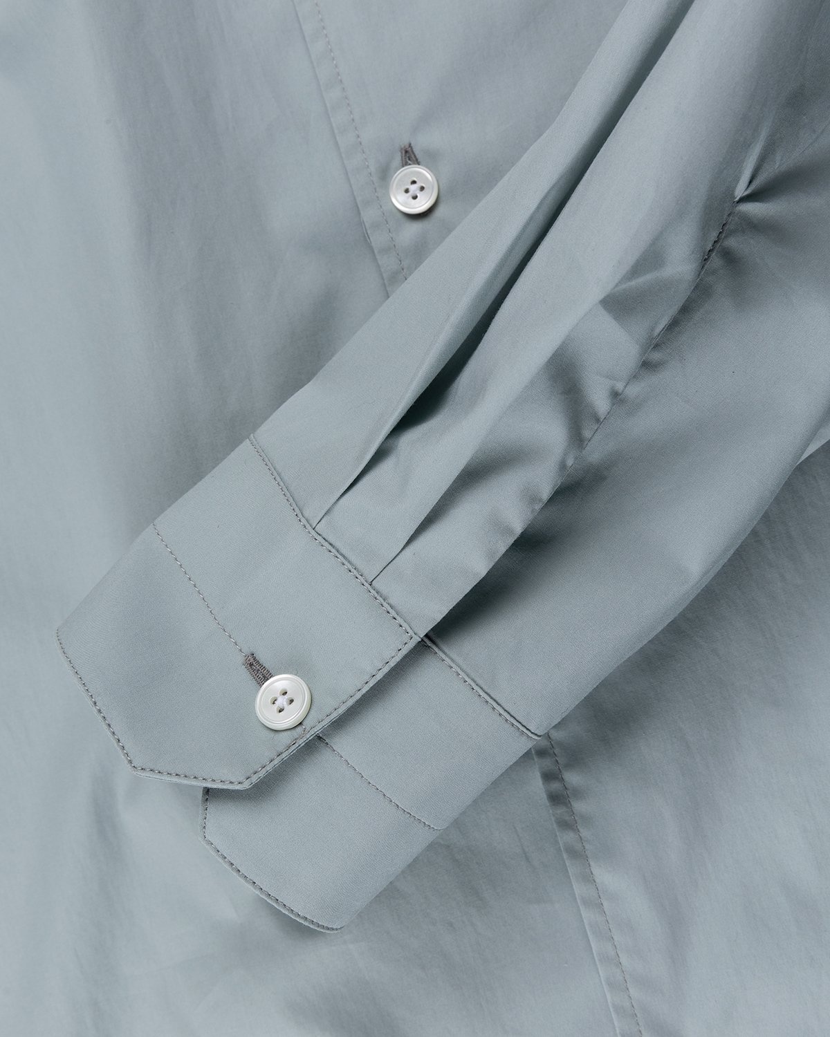 Lemaire – Convertible Collar Long Sleeve Shirt Light Blue - Longsleeve Shirts - White - Image 6