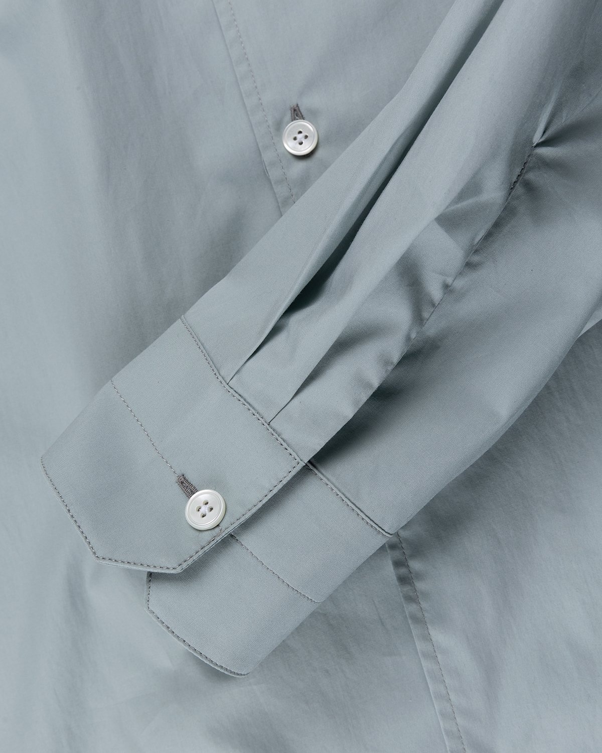 Lemaire – Convertible Collar Long Sleeve Shirt Light Blue - Shirts - White - Image 6