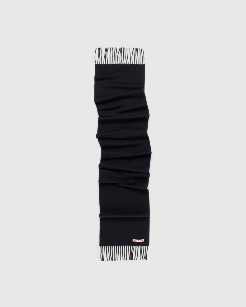 Wool Fringe Scarf Black