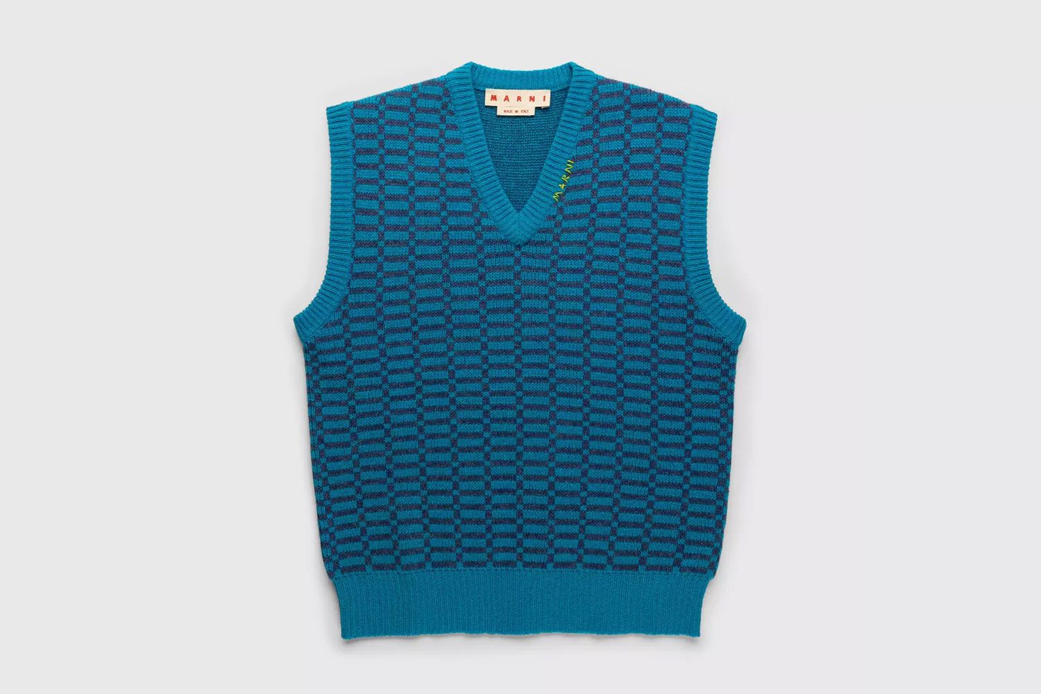 Shetland Wool V-Neck Sweater Vest