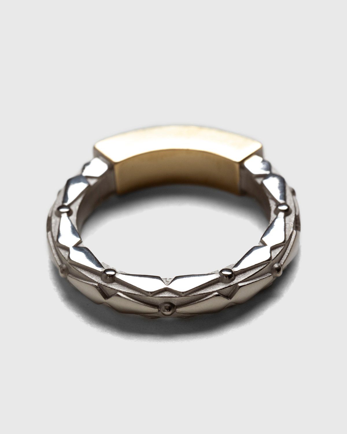 Maison Margiela – Two-Tone Embossed Ring Silver - Jewelry - Silver - Image 3