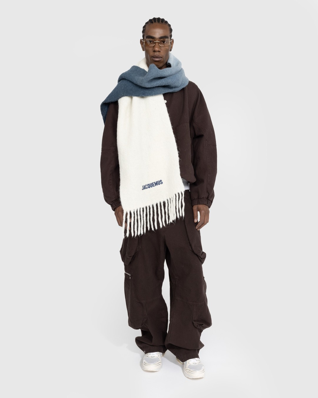 JACQUEMUS – L'écharpe Moisson Multi/Navy - Scarves - Blue - Image 2