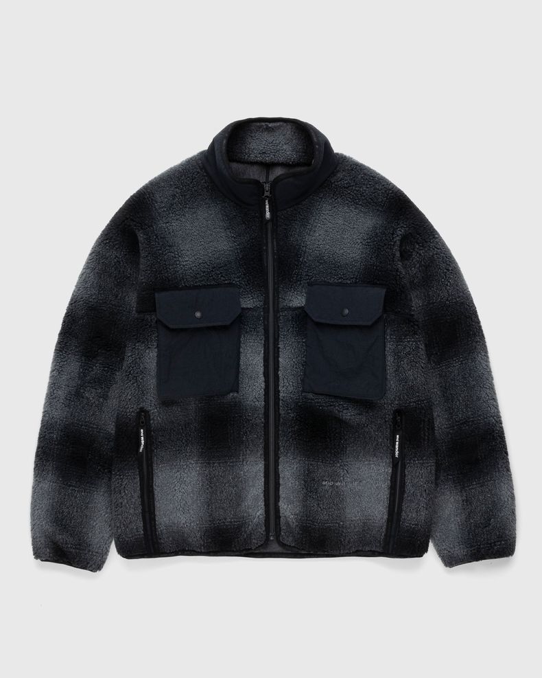 And Wander – Check Boa Jacket Black