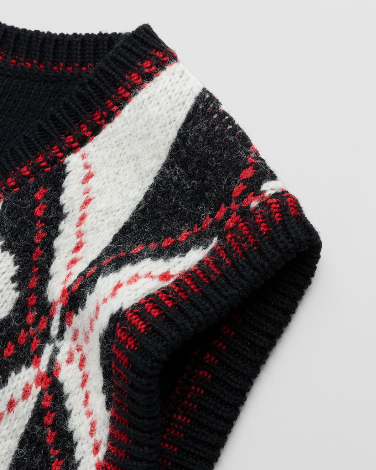 Marine Serre – Harlequeen Pullover V-Neck Black - Knitwear - Black - Image 5