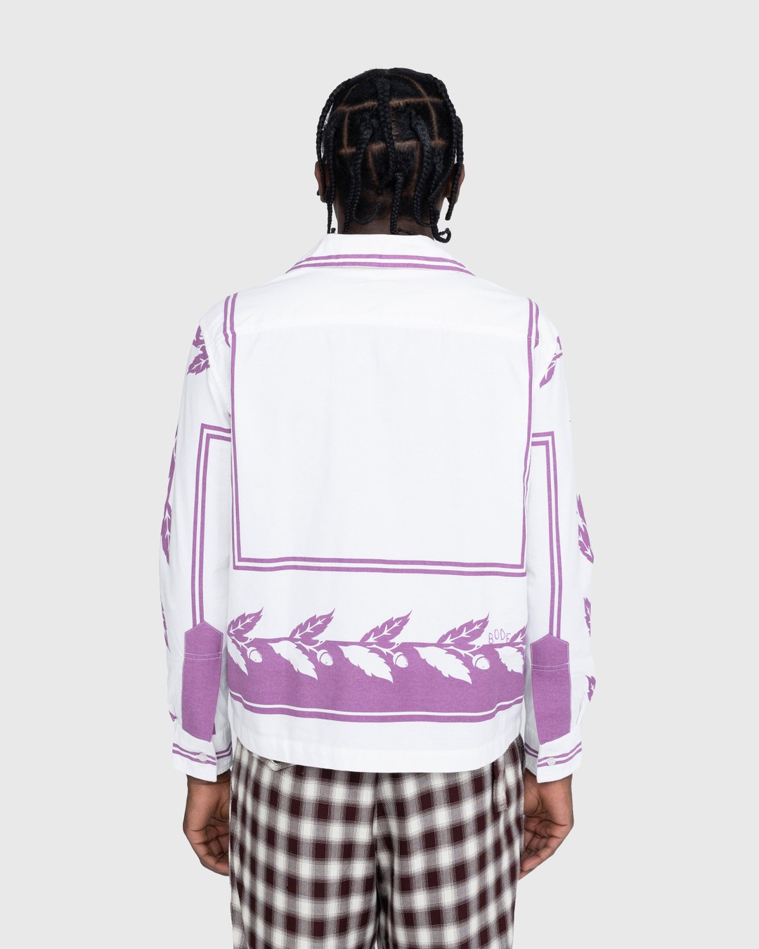 Bode – Inverse Acorn Long-Sleeve Shirt Purple - Shirts - Purple - Image 4