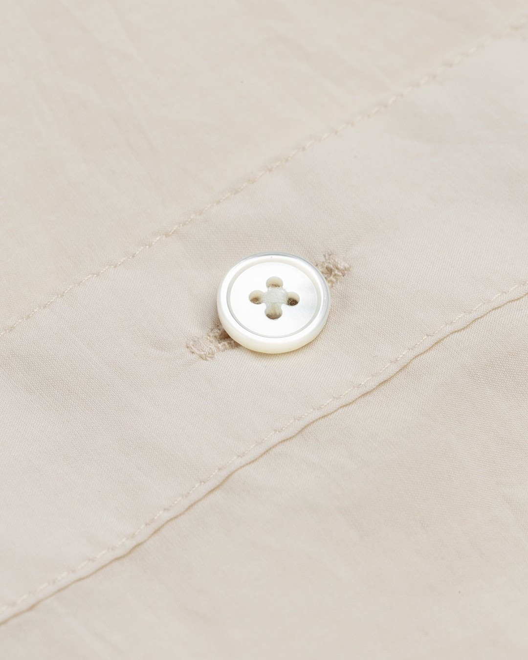 Lemaire – Regular Collar Short Sleeve Shirt Ivory - Shirts - White - Image 3