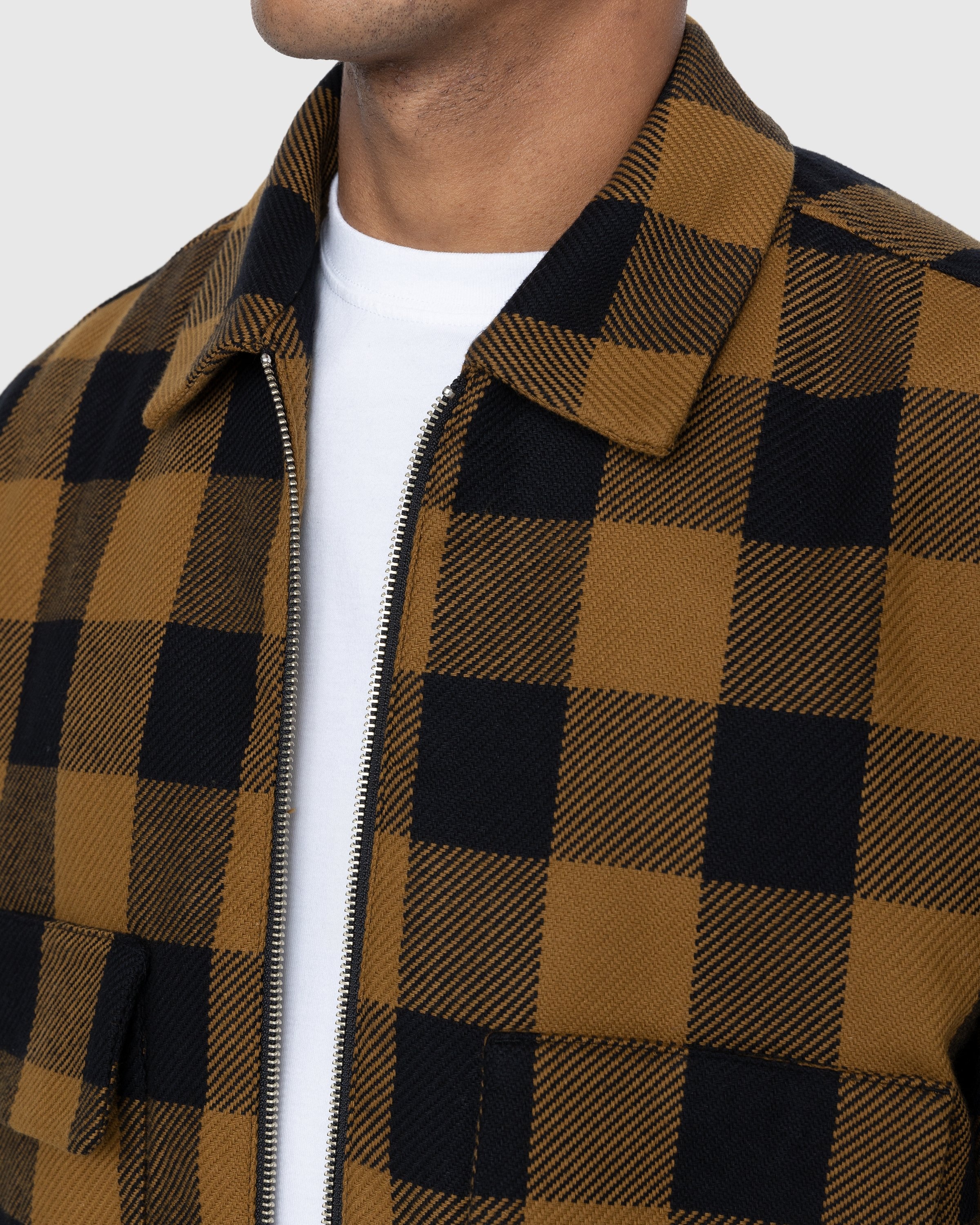 Highsnobiety – Buffalo Check Zip Shirt Brown - Shirts - Brown - Image 7