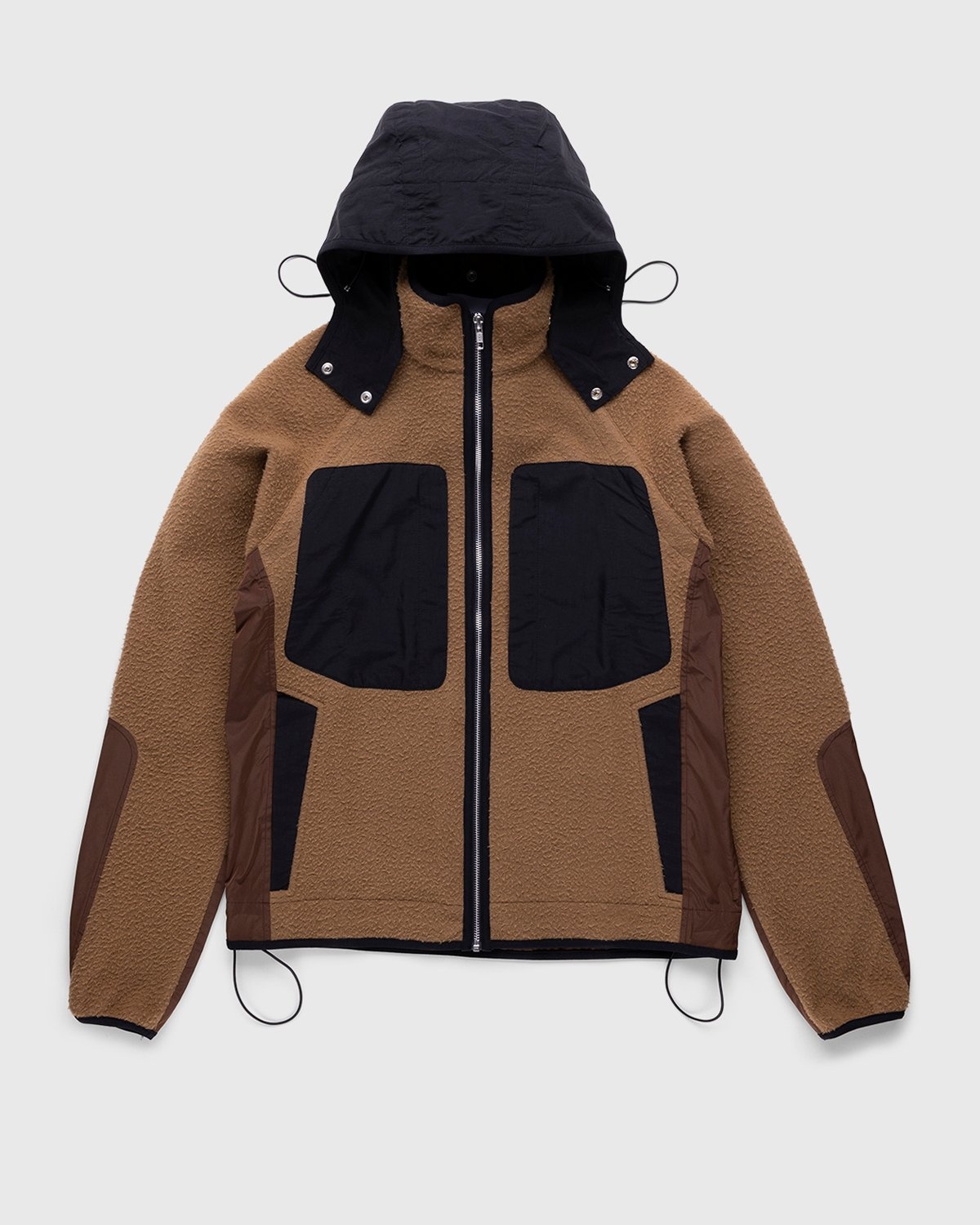 Arnar Mar Jonsson – Patch Pocket Hooded Tracktop Caramel Chocolate - Outerwear - Brown - Image 1