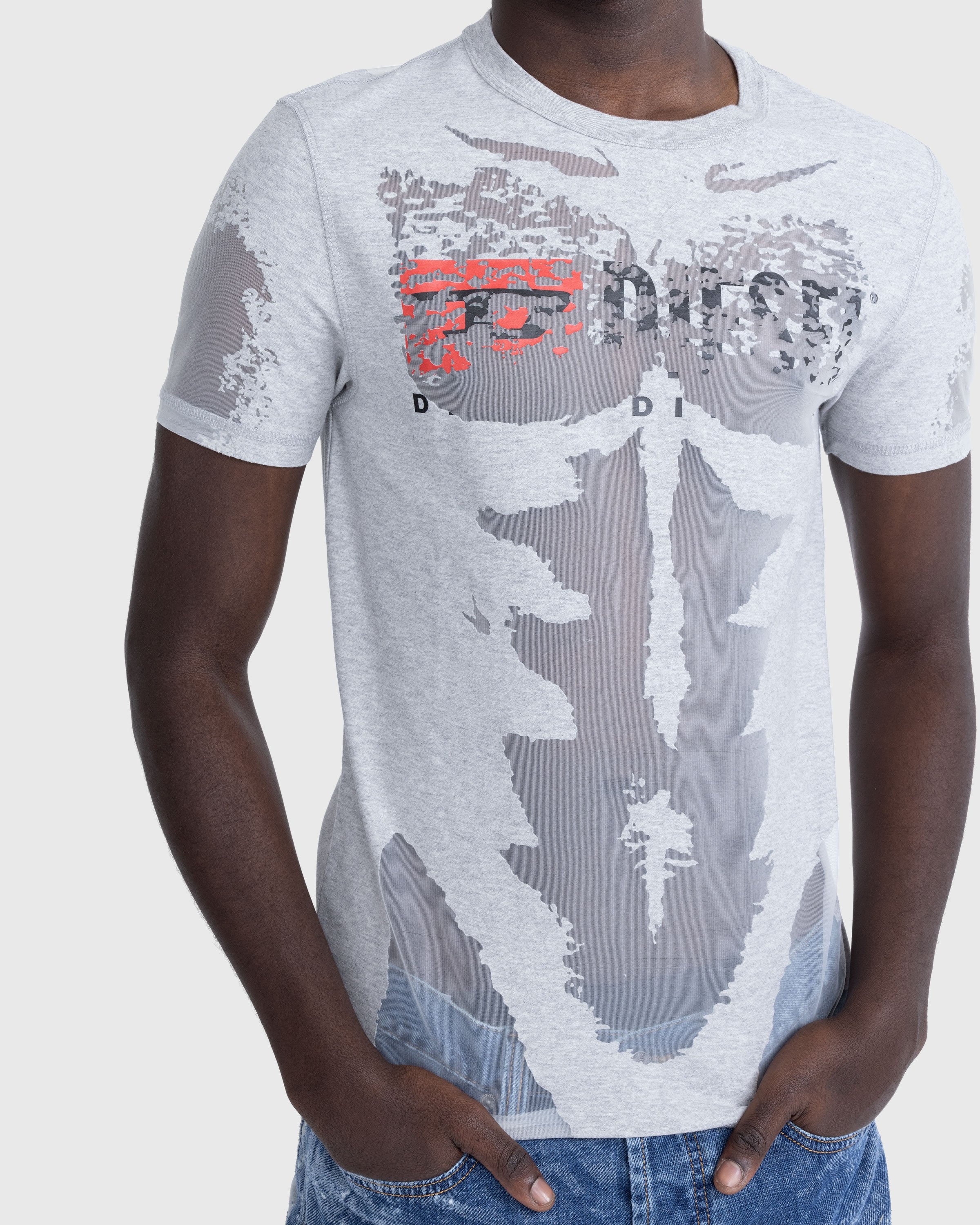 Diesel – T-Erme Burnout T-Shirt Grey - Tops - Multi - Image 5