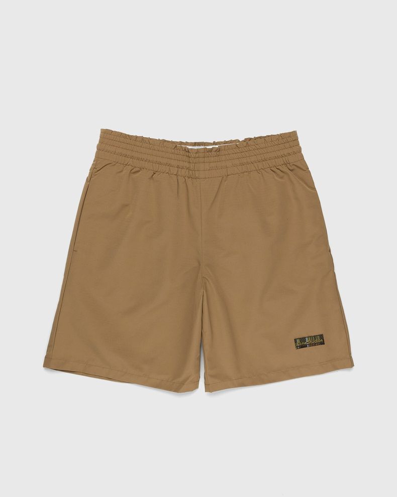 Elastic Waist Ripstop Shorts Brown