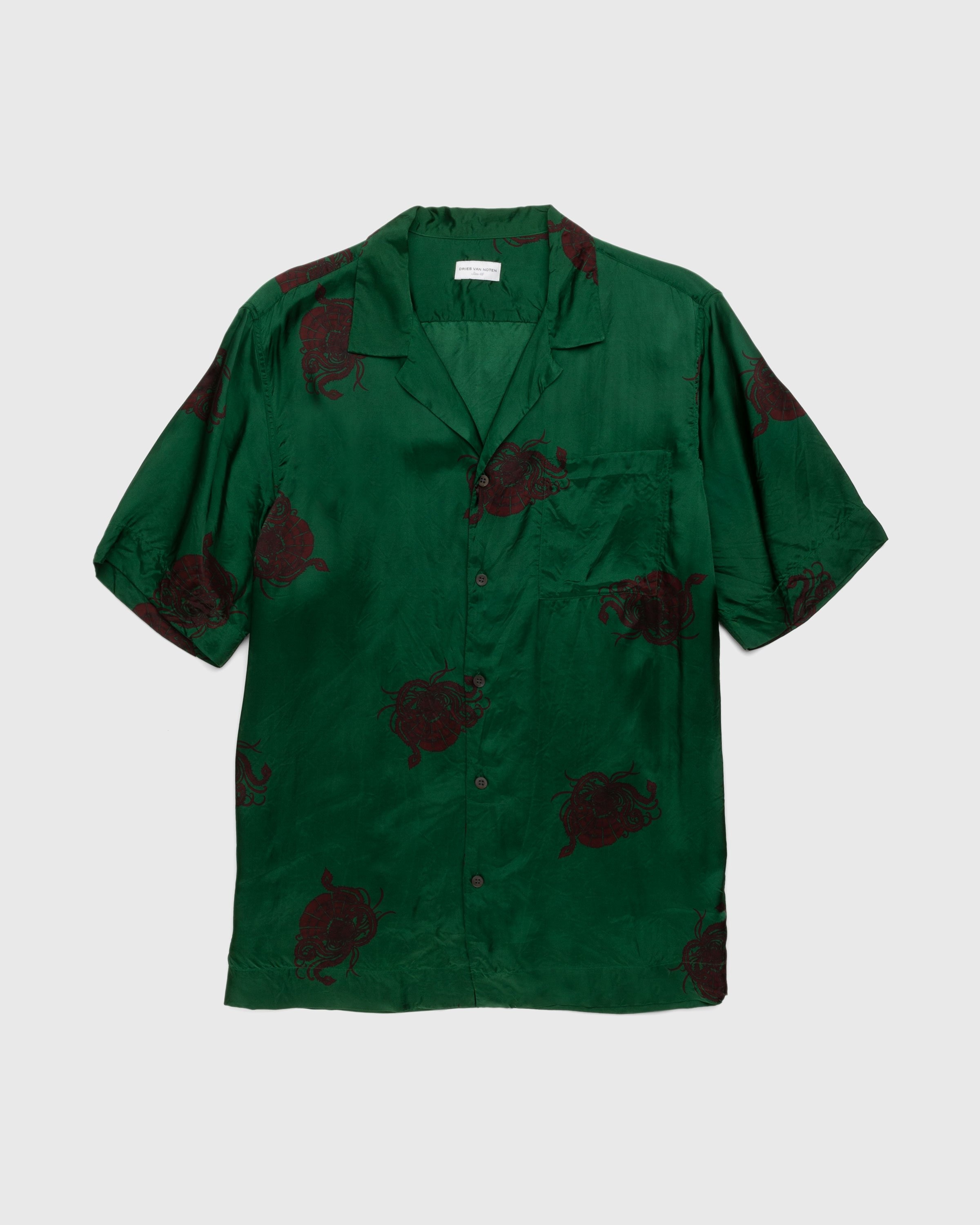 Dries van Noten – Carltone Shirt Bottle - Shortsleeve Shirts - Green - Image 1