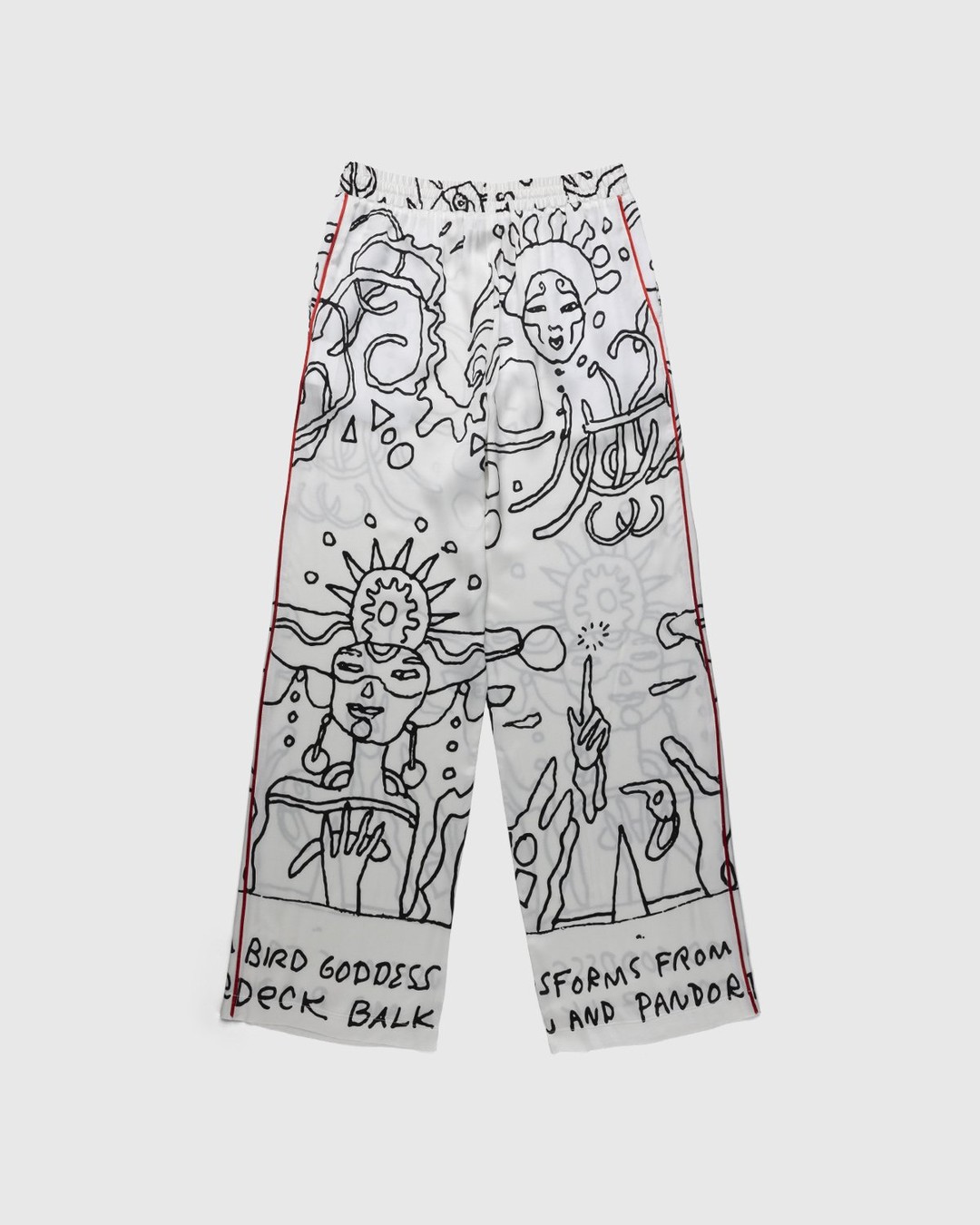 Honey Fucking Dijon x Steven Arnold – Fluid Satin Woven Pants - Pants - White - Image 1