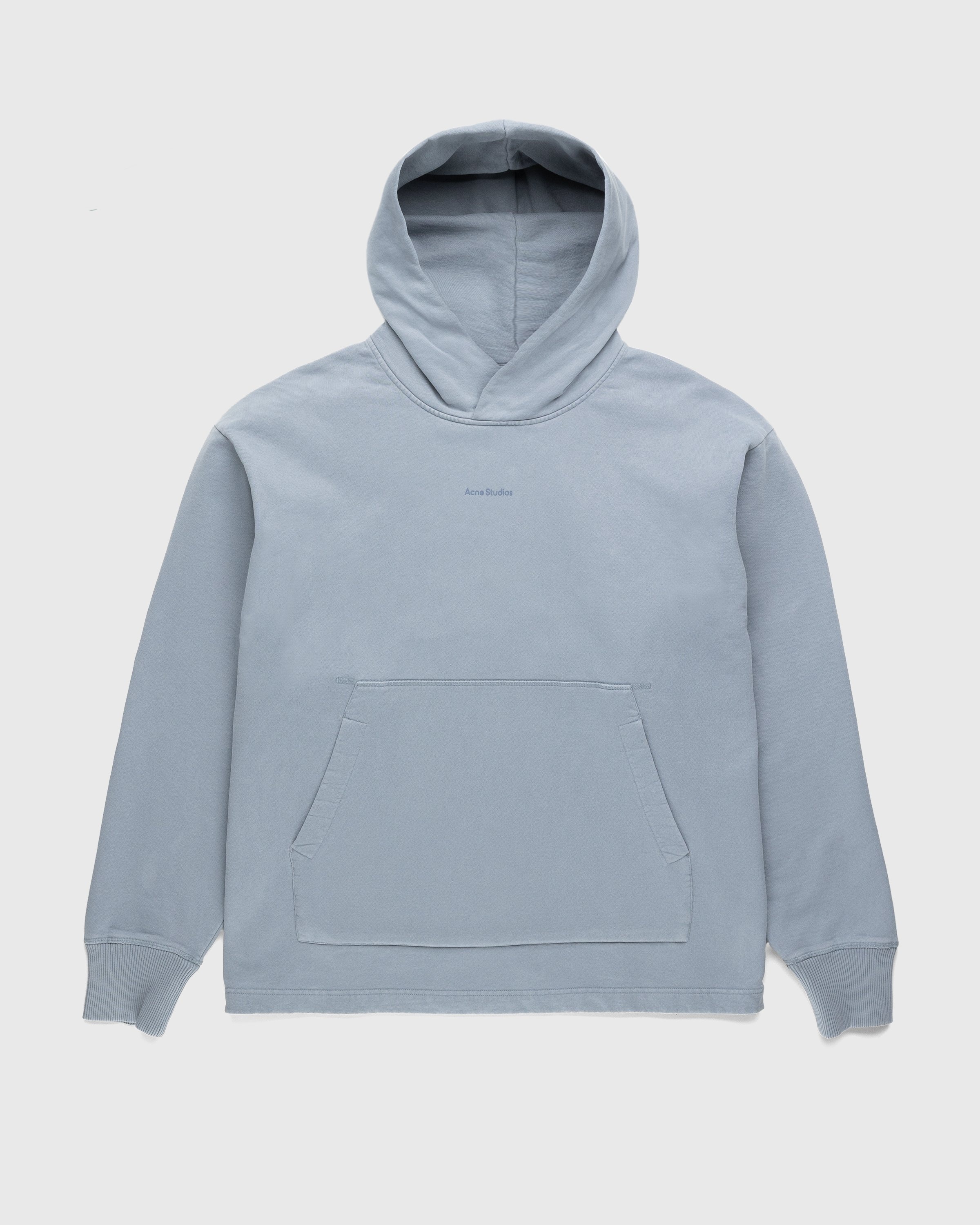 Acne Studios – Organic Cotton Logo Hoodie Steel Grey - Sweats - Grey - Image 1