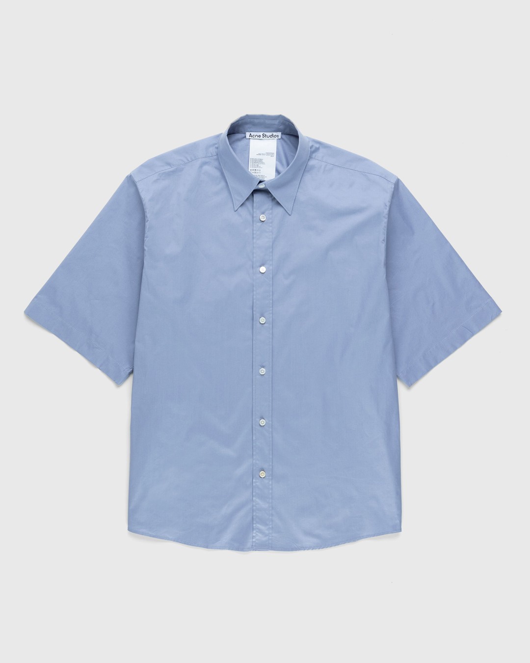 Acne Studios – Short-Sleeve Button-Up Dusty Blue - Shirts - Blue - Image 1