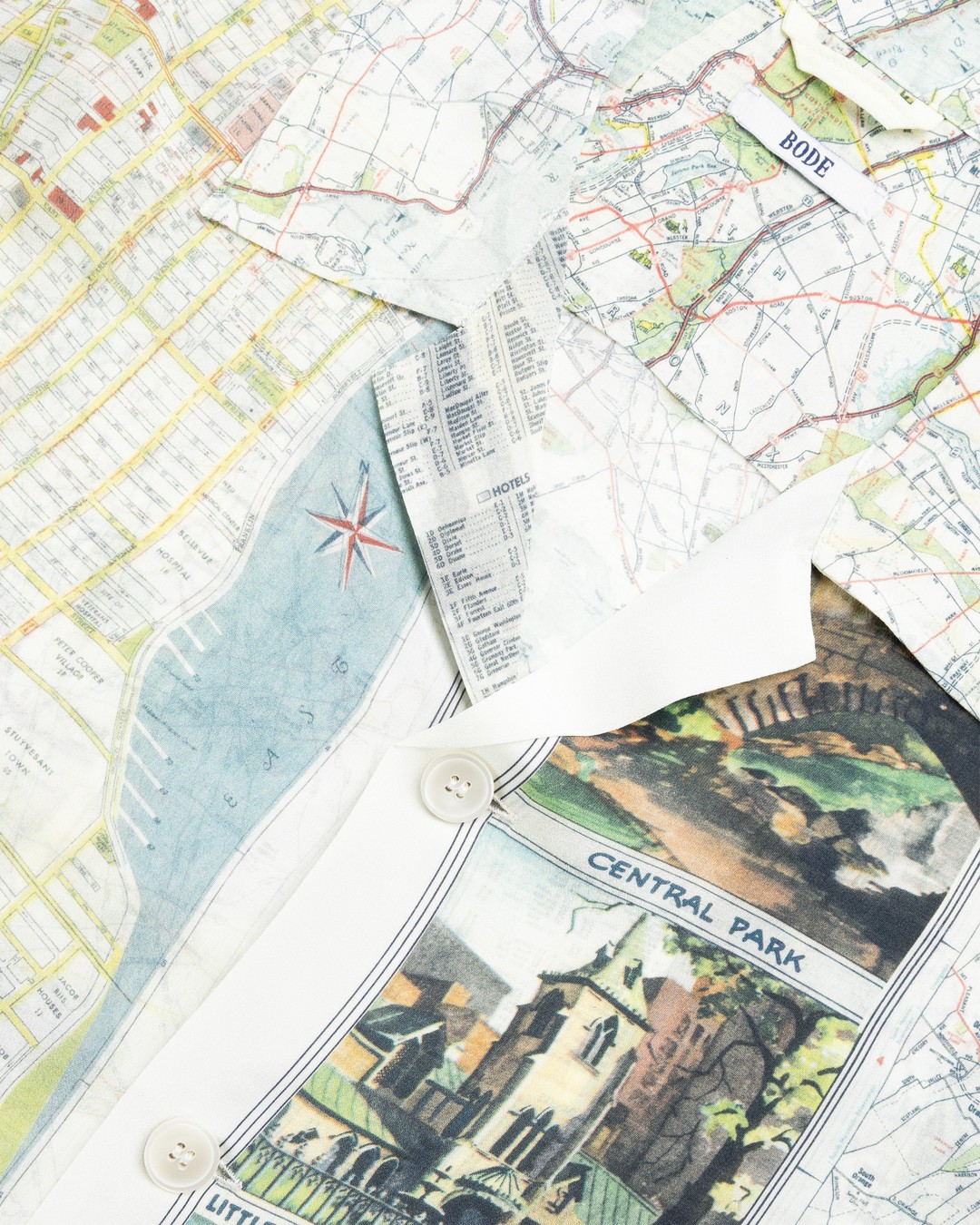 Bode – New York City Map Short-Sleeve Shirt Multi - Shirts - Multi - Image 6