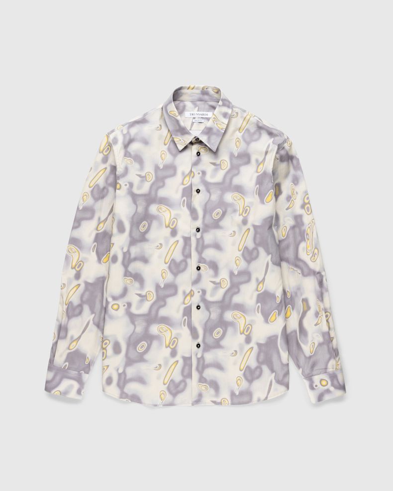 Trussardi – Cotton Heat Map Print Shirt Grey