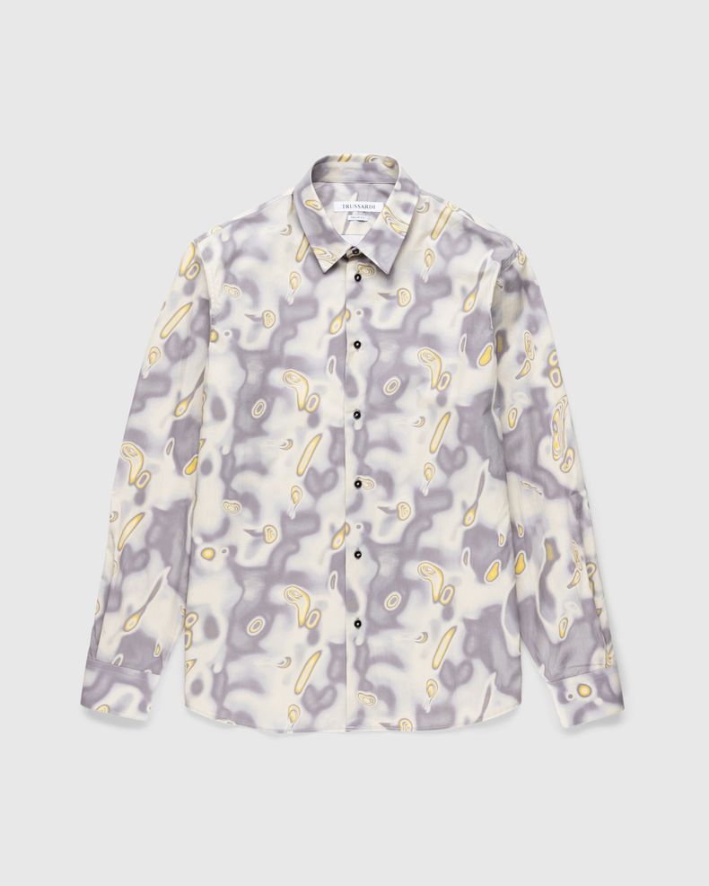 Cotton Heat Map Print Shirt Grey