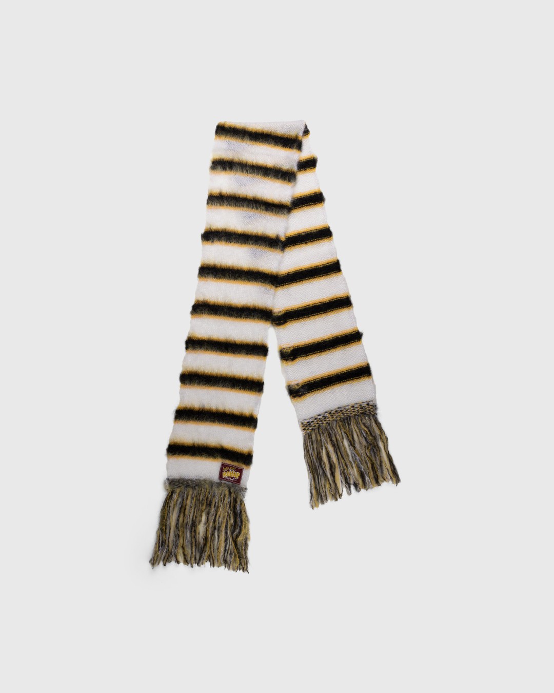 Oversized Scarf Beige, Light Brown and Off-White Wool and Mohair Blend