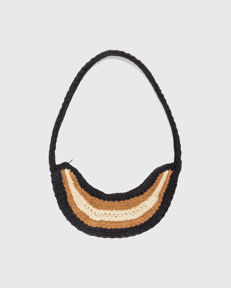 Crochet Arc Tote Bag Black/Brown