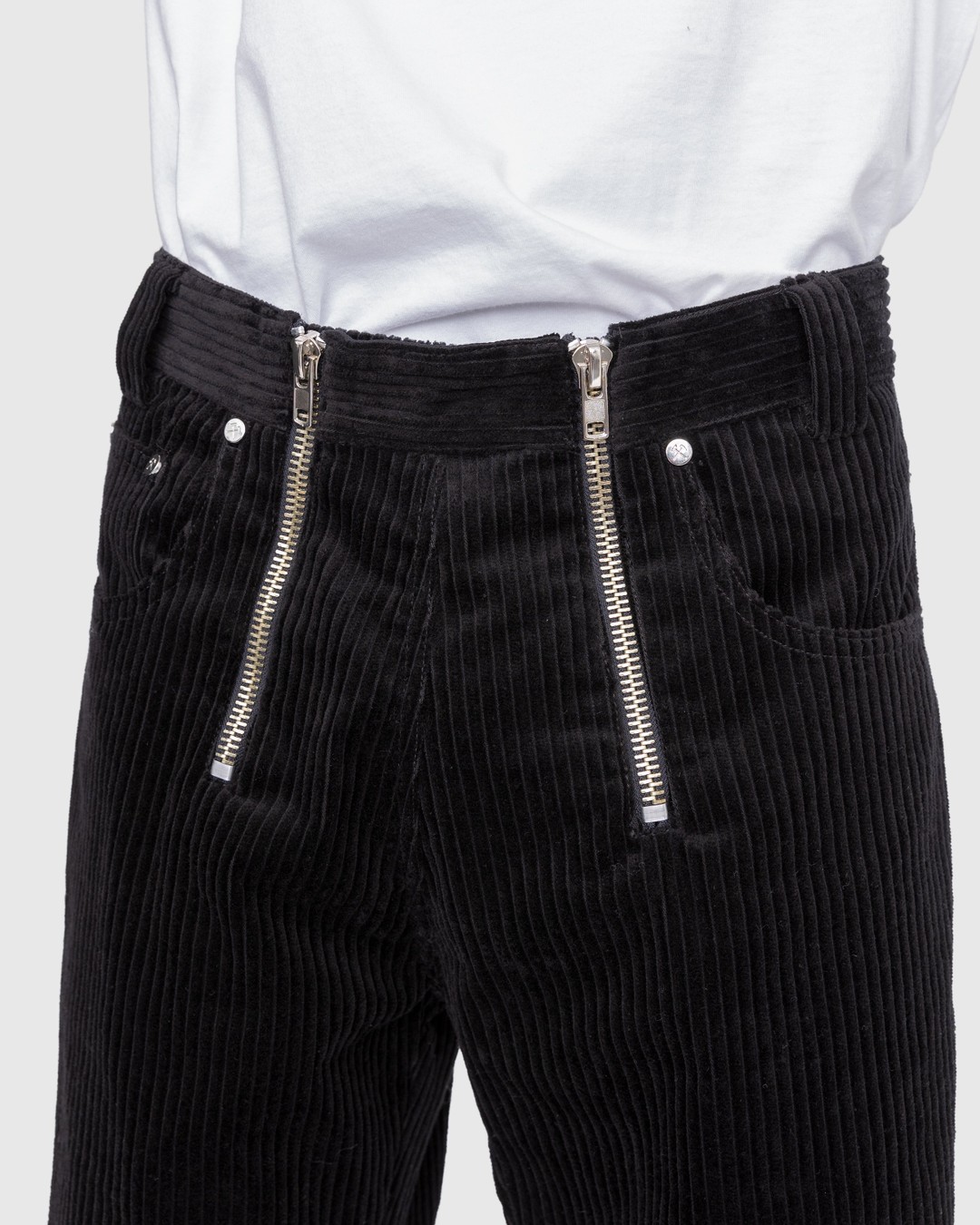 GmbH – Bekir Cargo Trousers With Double Zips Black Corduroy - Pants - Black - Image 5