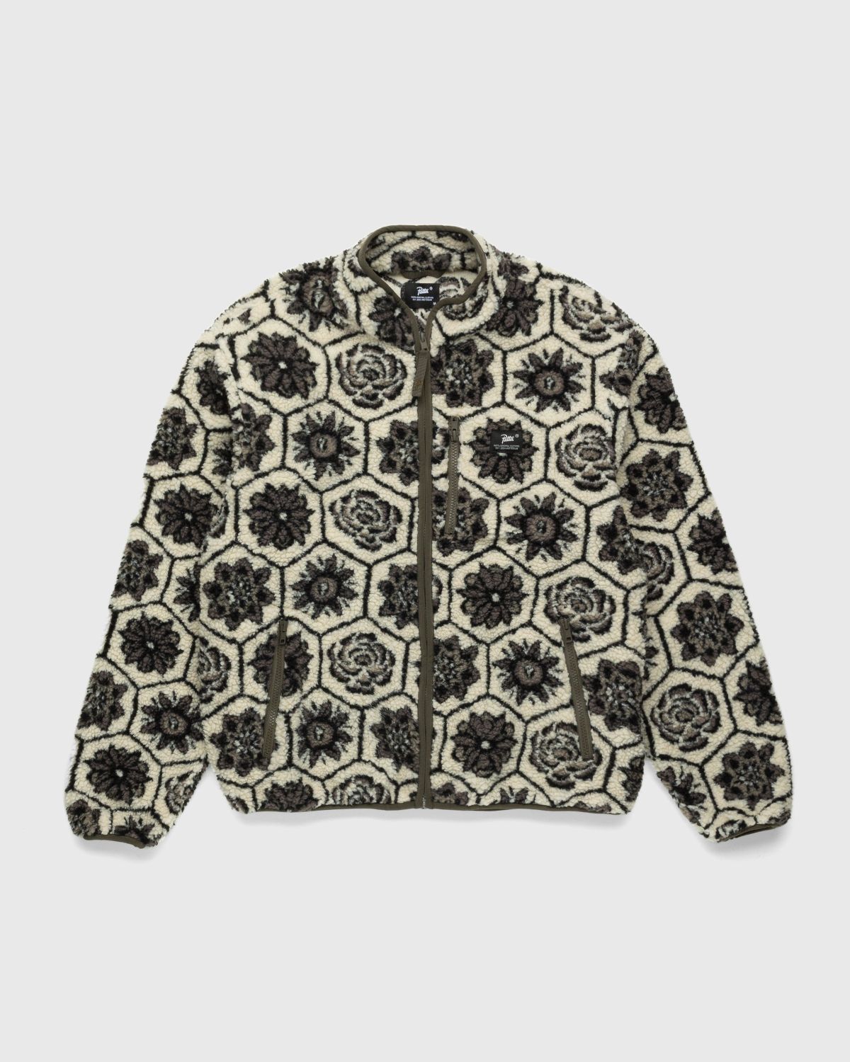 Patta – Wall Flower Fleece Jacket Birch/Dark Gull Grey - Outerwear - Grey - Image 1