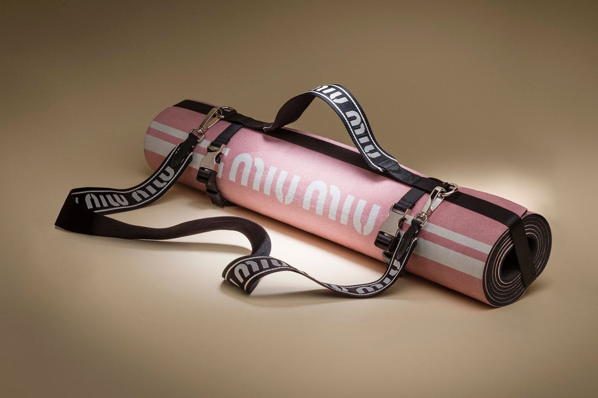 Miu Miu Workout: Yoga Mat, Water Bottle & Boxing Gloves