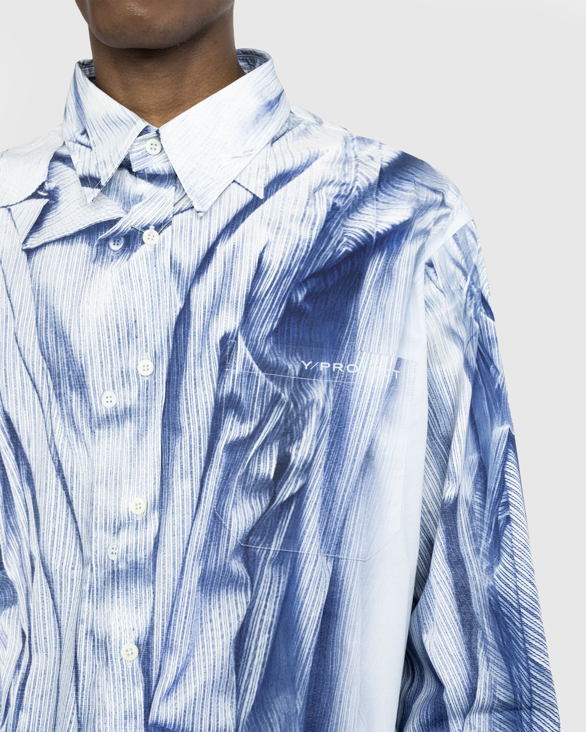 Y/Project – Compact Print Shirt Light Blue - Shirts - Blue - Image 5
