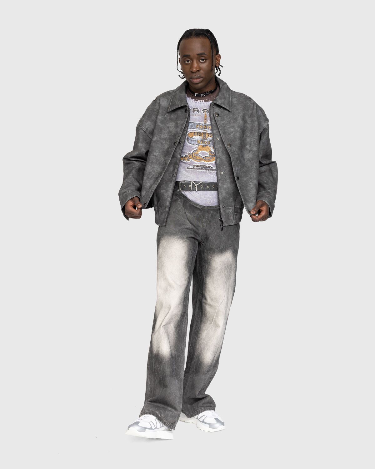 Y/Project – Y Belt Arc Jeans Faded Black - Pants - Grey - Image 4