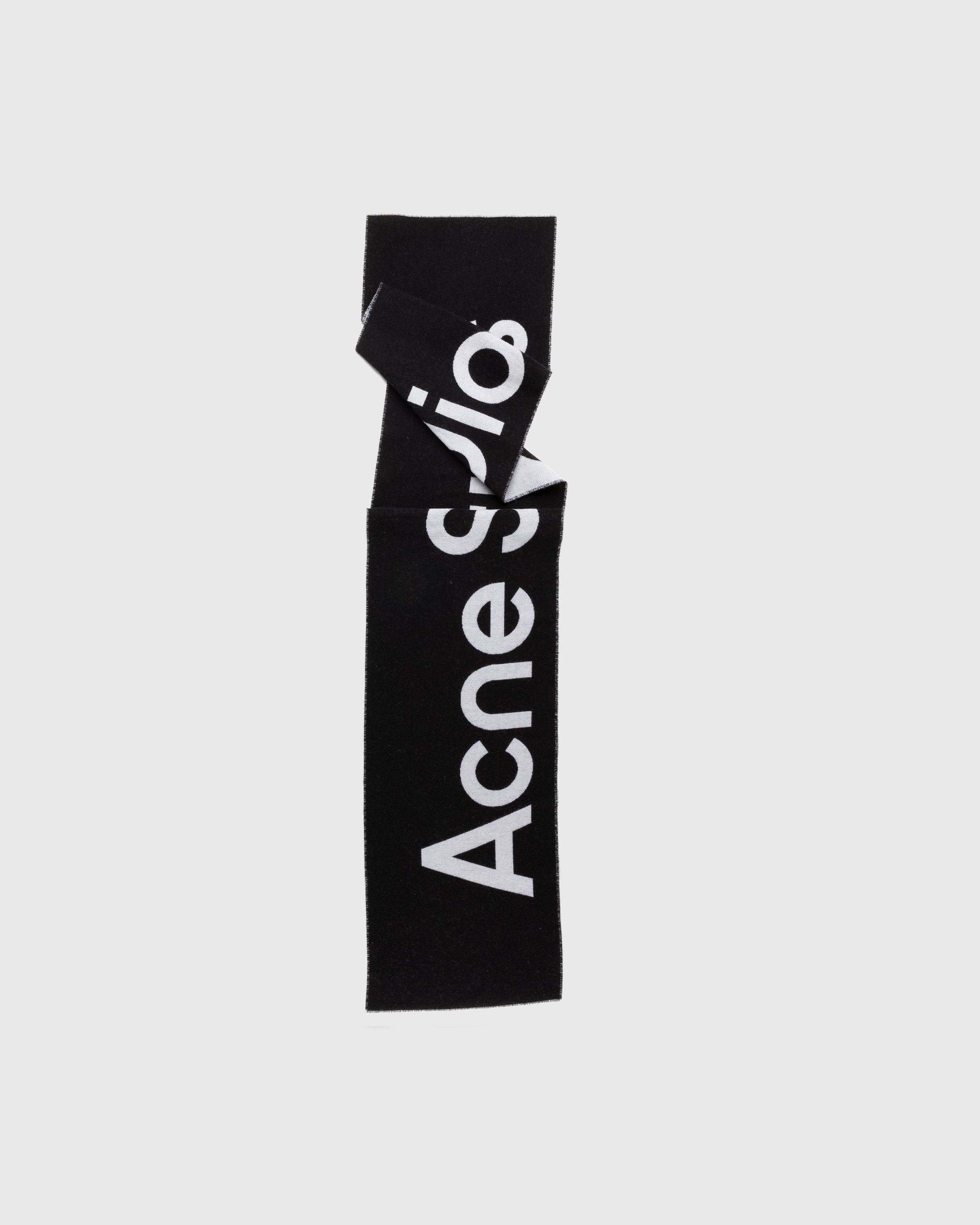 Acne Studios – Logo Jacquard Scarf Black - Scarves - Black - Image 1