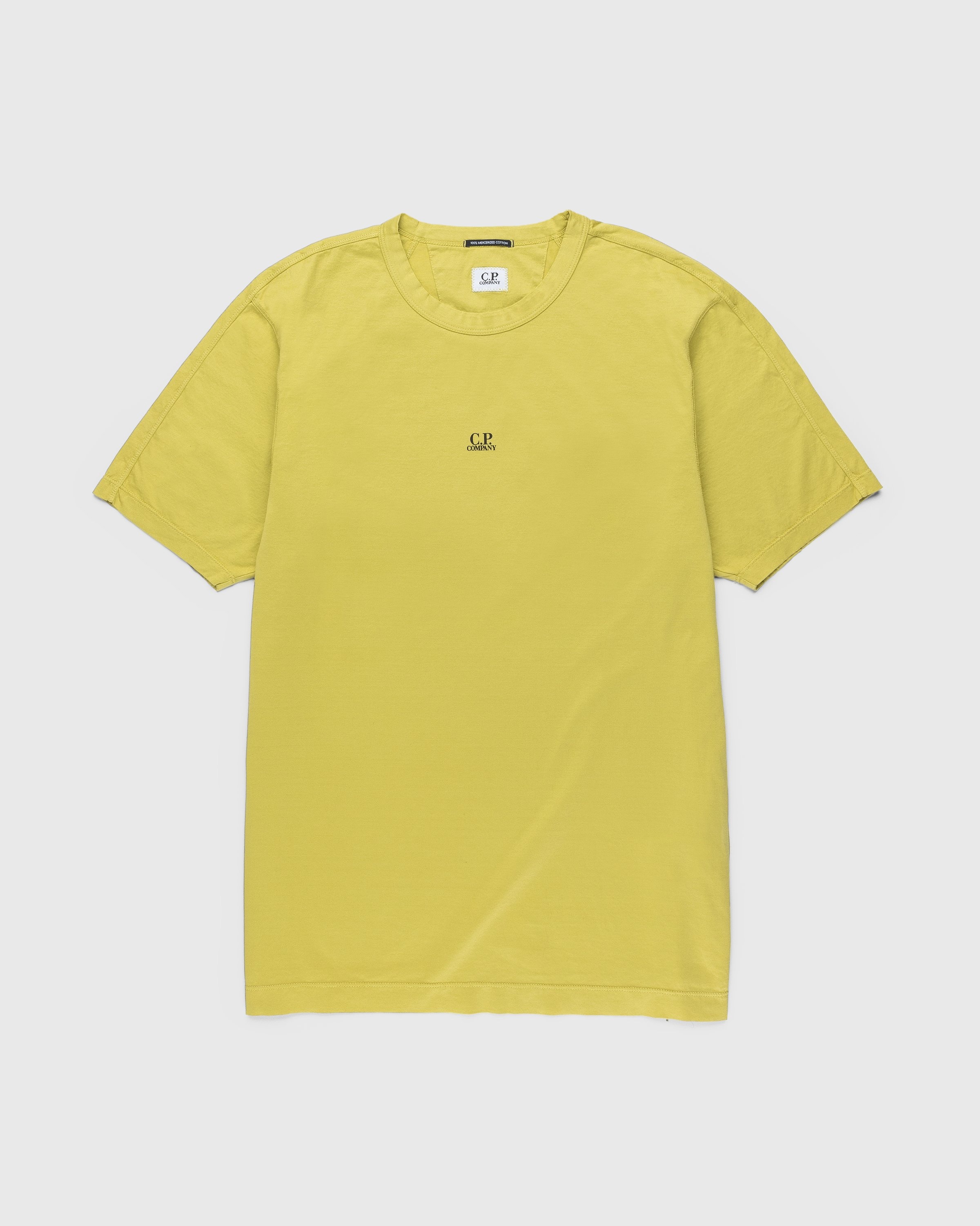 C.P. Company – Mercerized Light Jersey T-Shirt Light Golden Palm - T-shirts - Green - Image 1