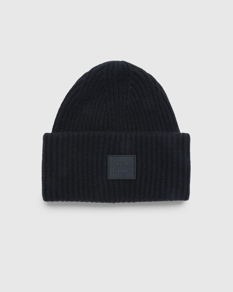 Acne Studios – Large Face Logo Beanie Black