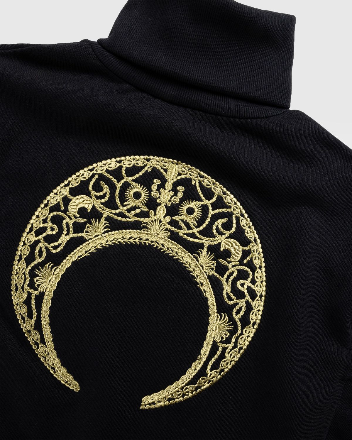 Marine Serre – Ornament Half-Zip Sweater Black - Knitwear - Black - Image 6