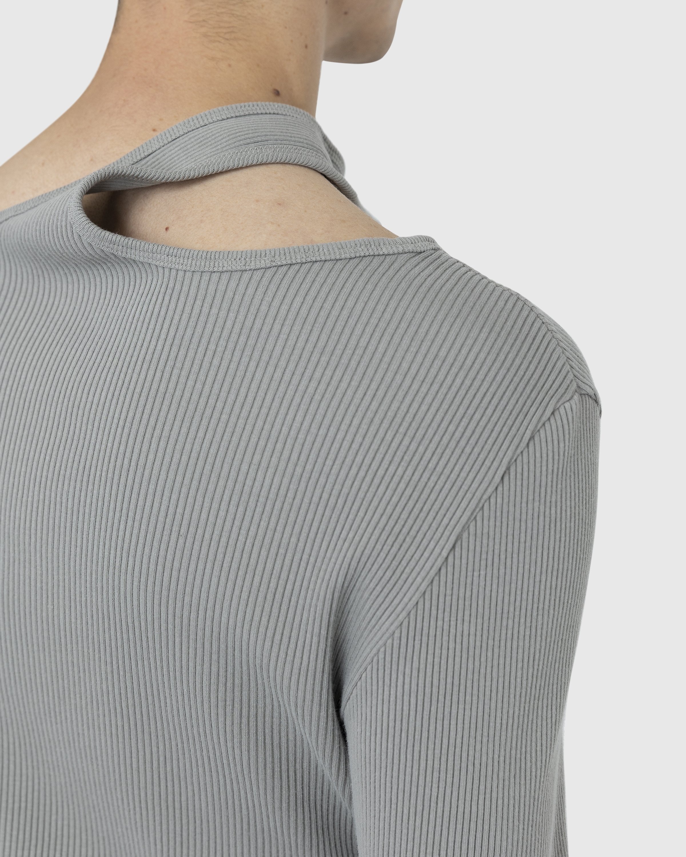 Y/Project – Classic Double Collar T-Shirt Taupe - Tops - Grey - Image 8