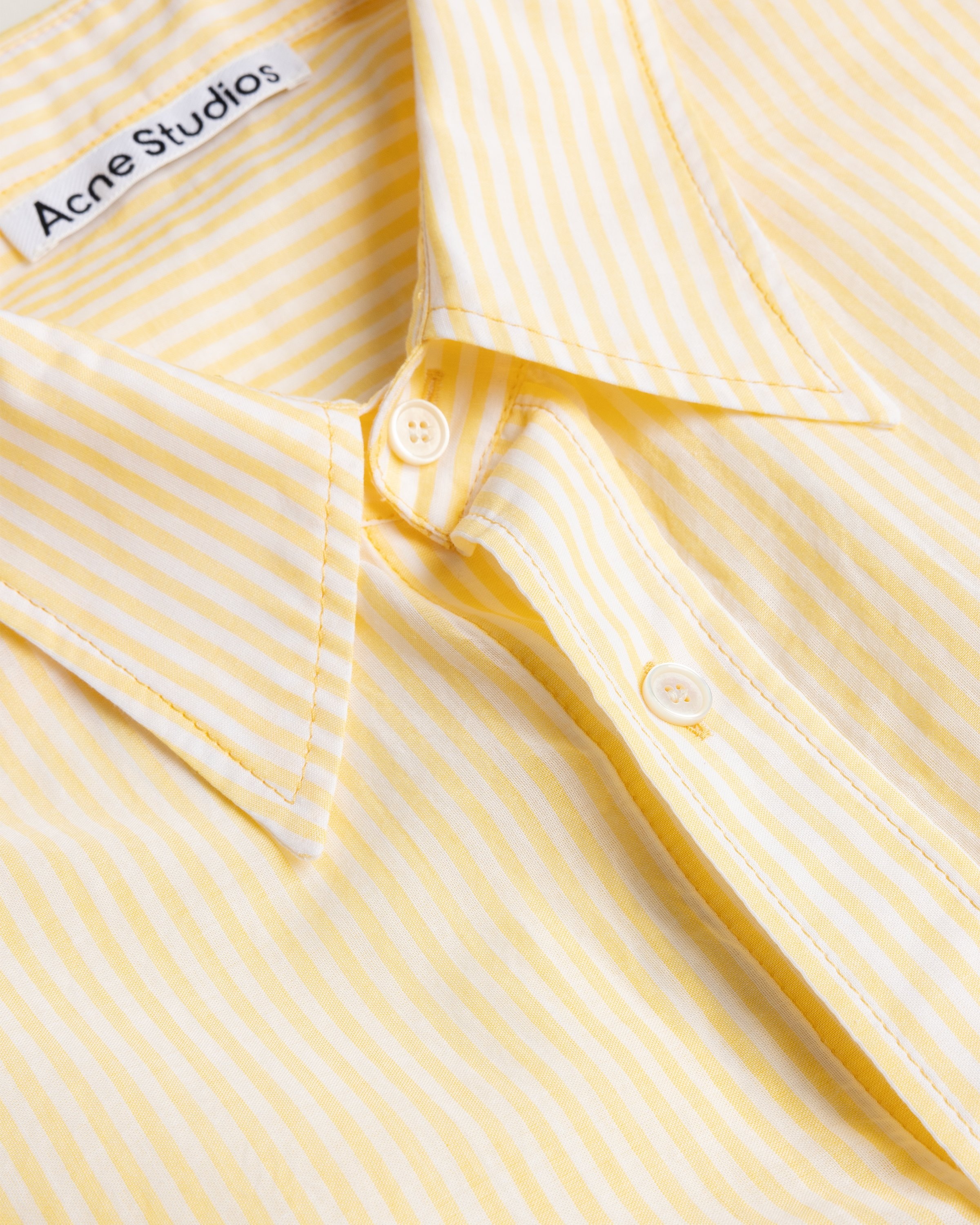 Acne Studios – Short Sleeve Button-Up Shirt Yellow - Shirts - Yellow - Image 5