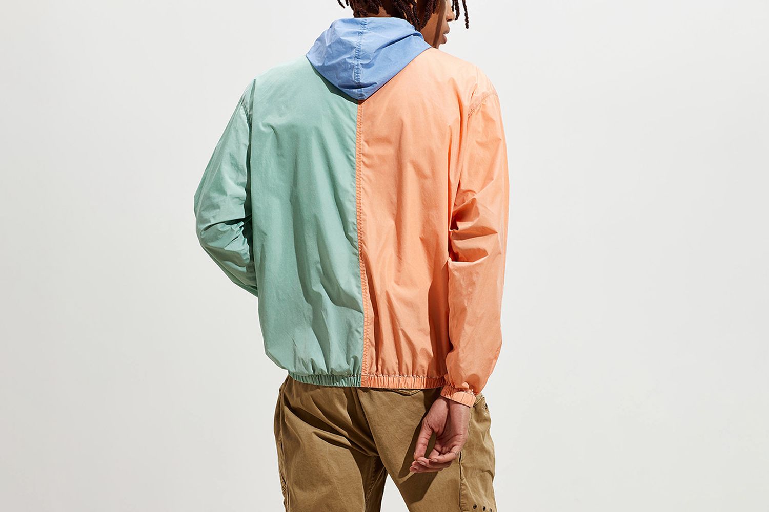 Nylon Colorblock Windbreaker Jacket